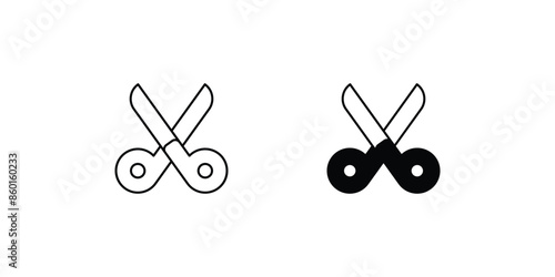 scissor icon with white background vector stock illustration