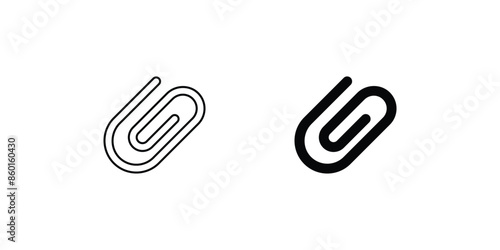 paper clip icon with white background vector stock illustration