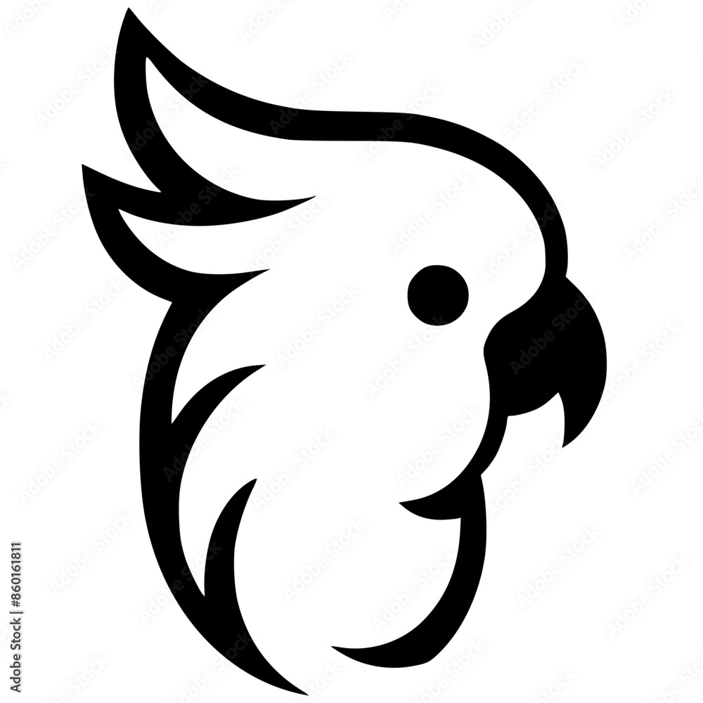 Cockatoo bird head logo silhouette Cockatoo bird head logo silhouette