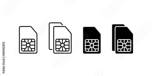 Sim card icon isolated on white background.