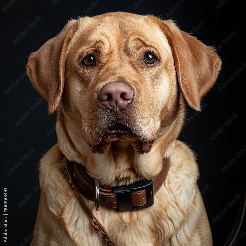 a dog with a dog collar looking at the camera a dog with a dog collar looking at the camera