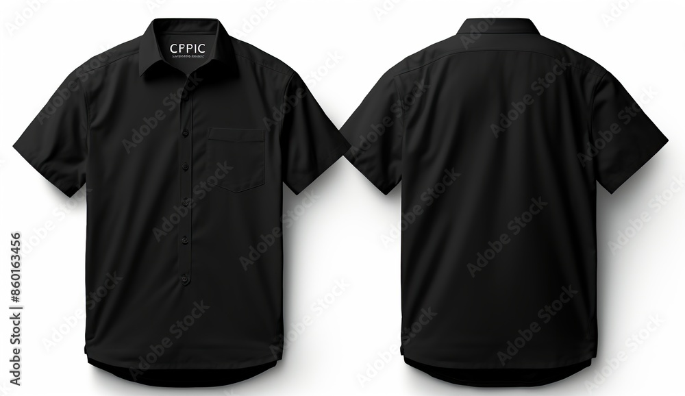 Black Short Sleeve Shirt Mockup Black Short Sleeve Shirt Mockup