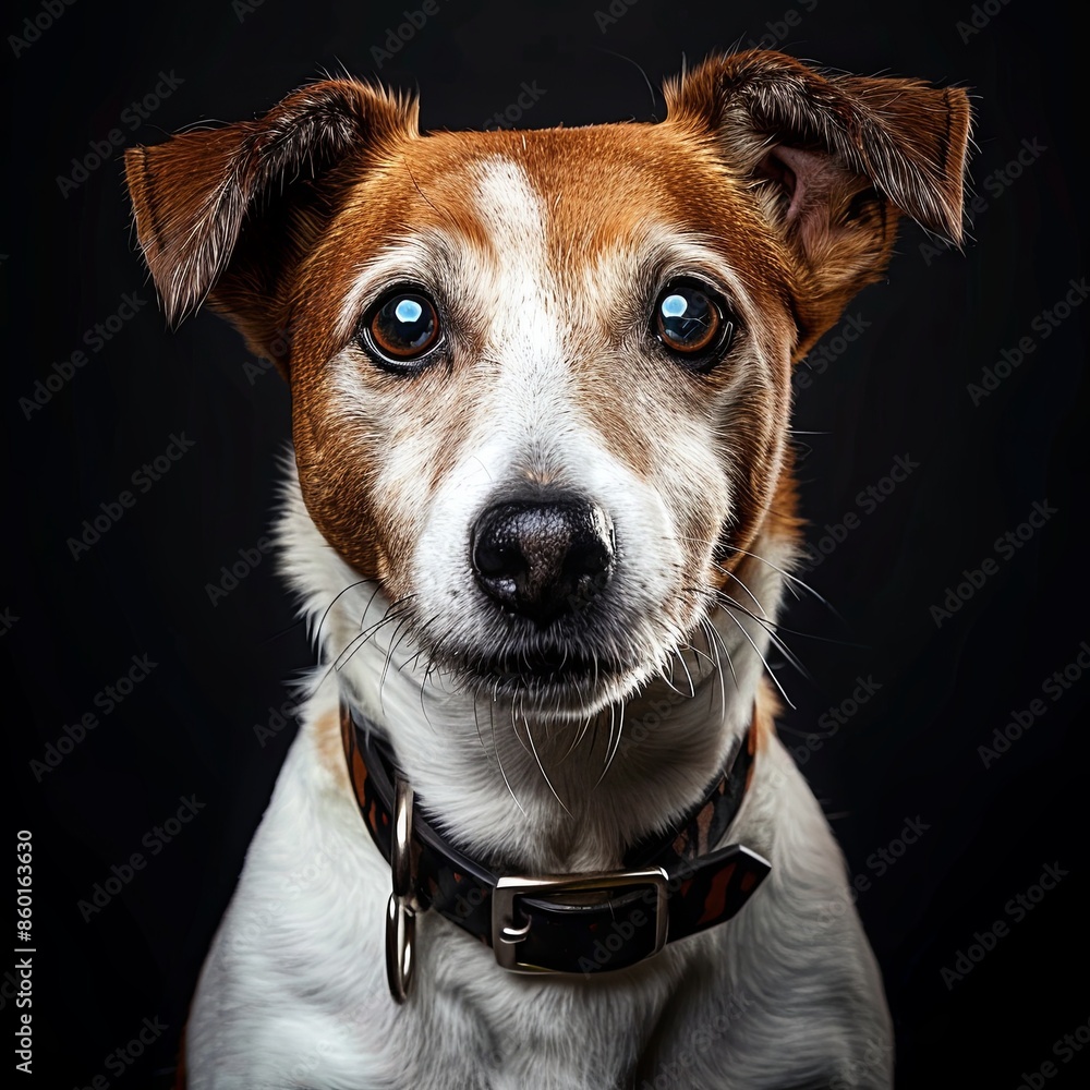 a dog with a dog collar looking at the camera a dog with a dog collar looking at the camera