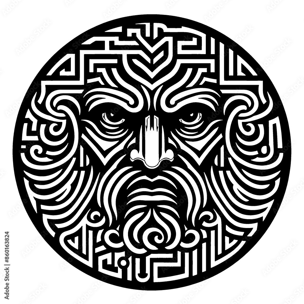 black and white ancient god pattern black and white ancient god pattern