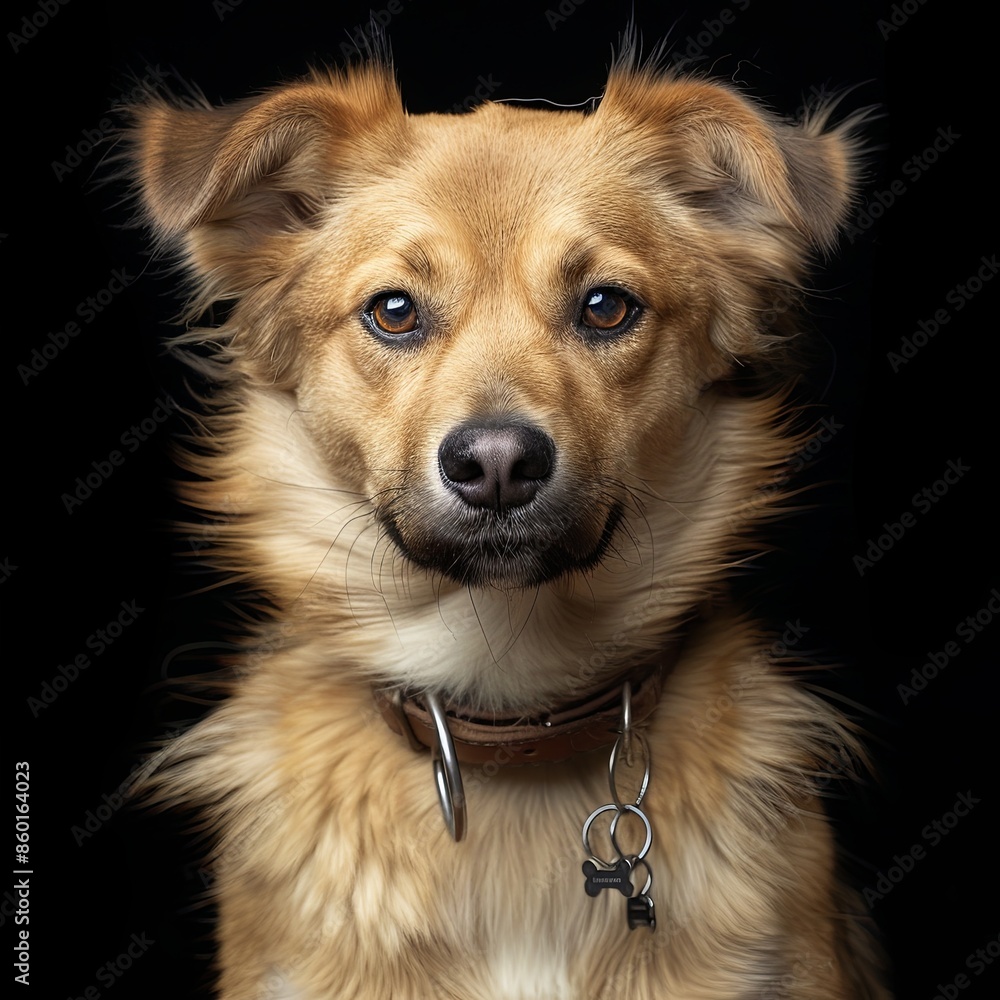 a dog with a dog collar looking at the camera a dog with a dog collar looking at the camera