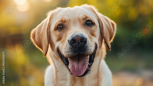 Labrador Retriever. Isolated against a vibrant blue background. Canine. Dog. Pet. Golden Retriever. 