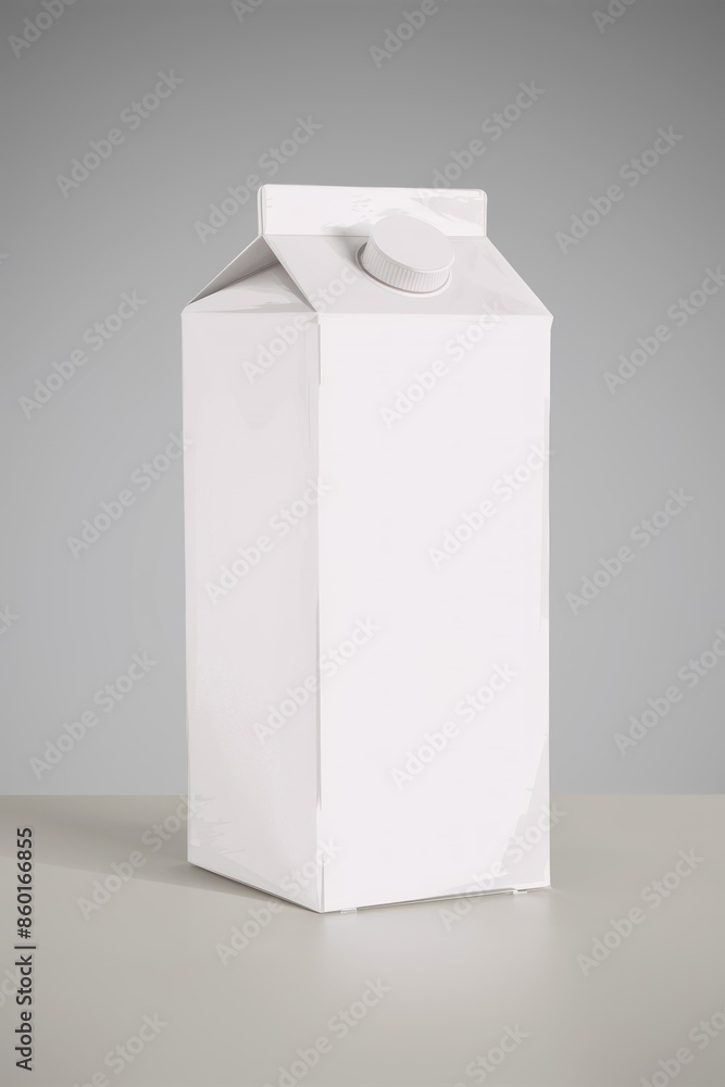 White Carton with Cap for Beverage Packaging and Dairy Product Mockup - Generative ai White Carton with Cap for Beverage Packaging and Dairy Product Mockup - Generative ai