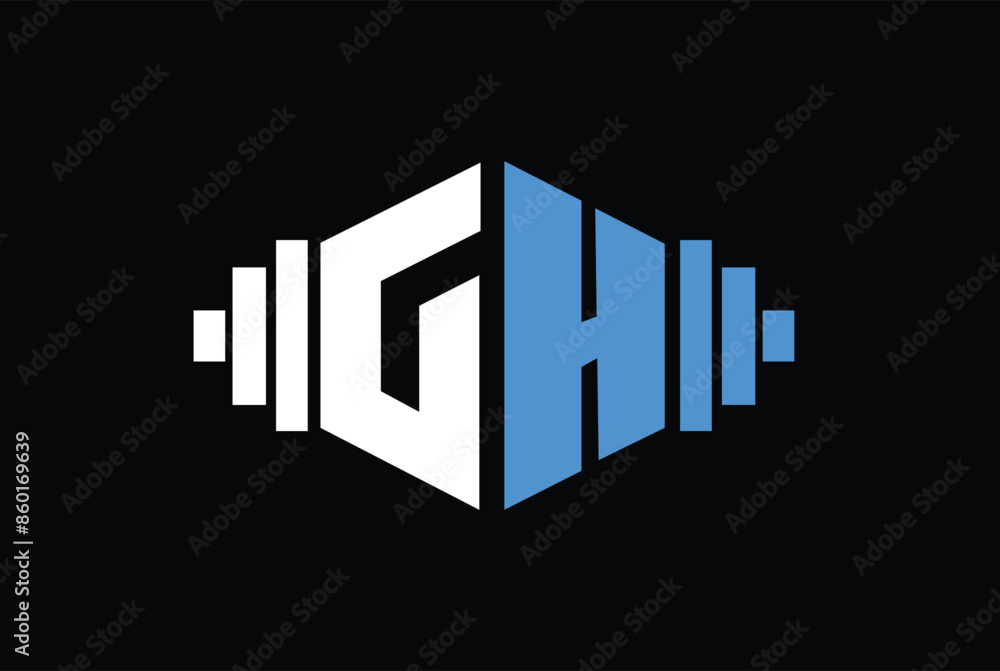 H, G, GH, HG Letter Initial gym and fitness Logo Design, Vector Template H, G, GH, HG Letter Initial gym and fitness Logo Design, Vector Template