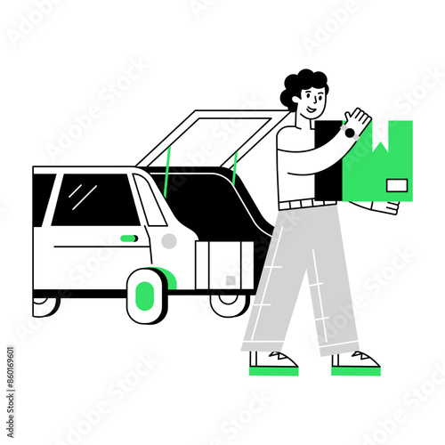 Check out linear mini illustration of unloading 

