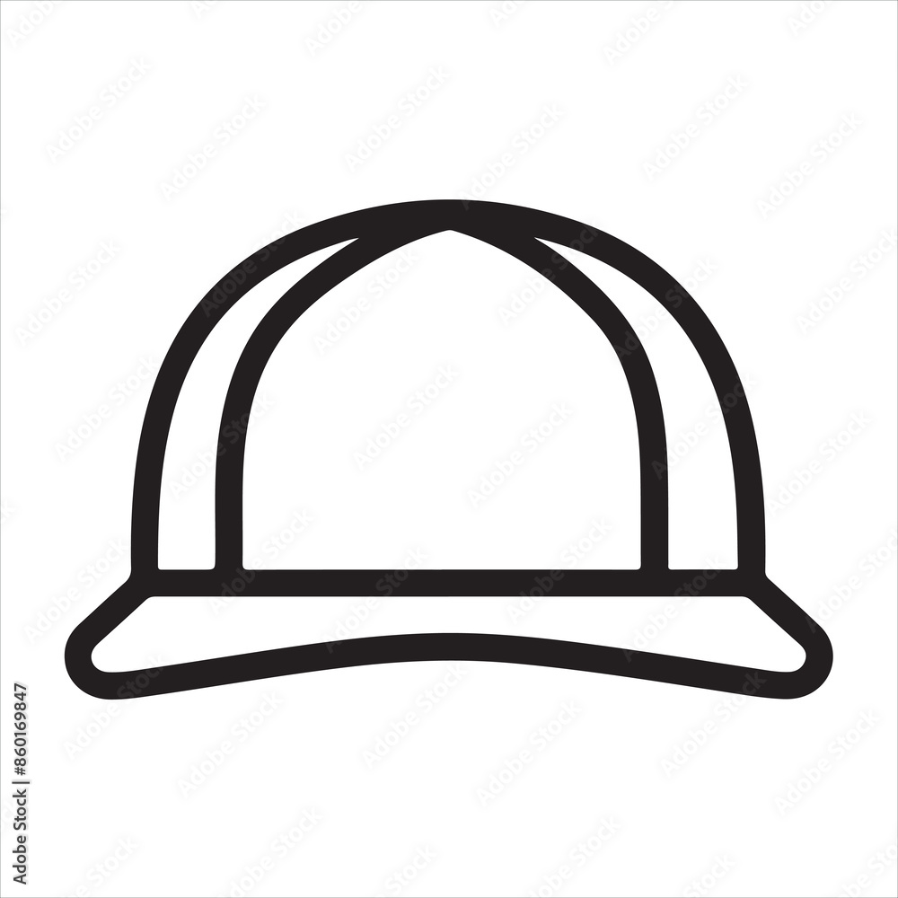 cap single Line Icon Vector Design outline. cap single Line Icon Vector Design outline.