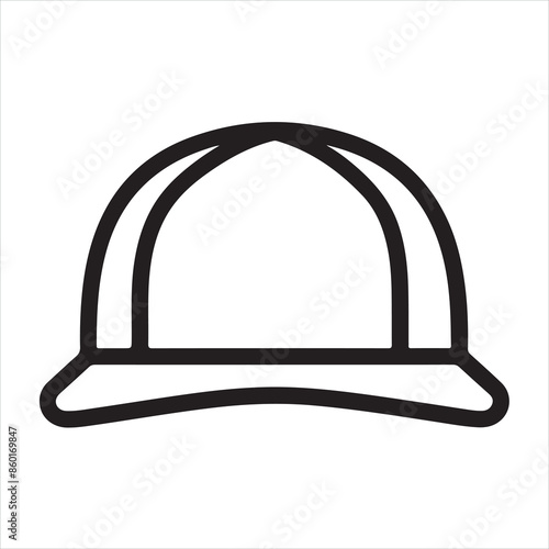 cap single Line Icon Vector Design outline.