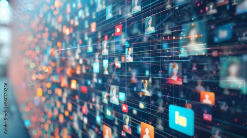 Wallpaper Mural set of social media profiles all over on a wall Torontodigital.ca