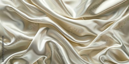 White Satin Fabric Draped In Soft Folds