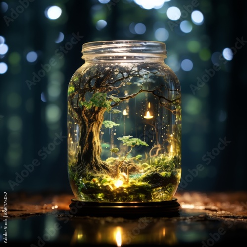 Enchanted Miniature Forest in a Glass Jar