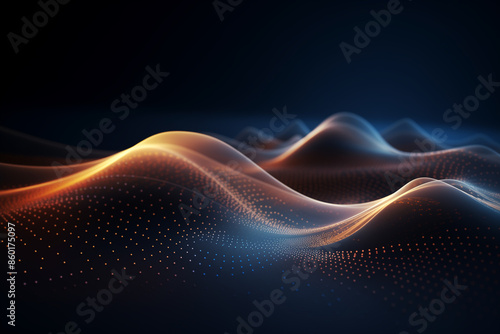 Abstract technology mesh digital line wave electronic network data innovation concept background.