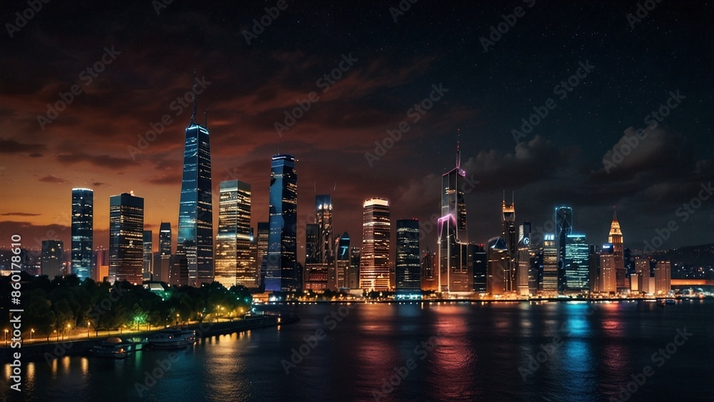 Obraz premium The City Calm and Quiet at Night