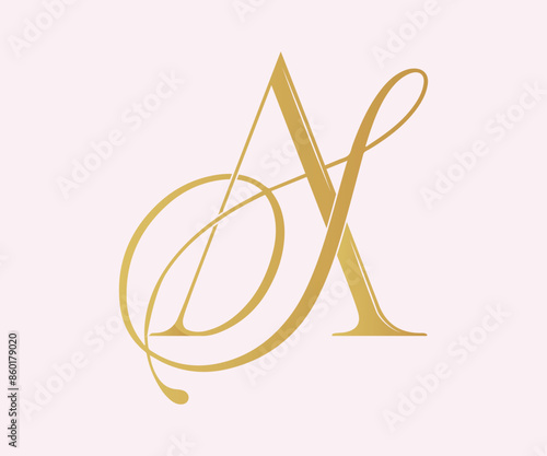 Bild auf Leinwand SA, AS , logo SA  ,Letter SA  ,monogram SA