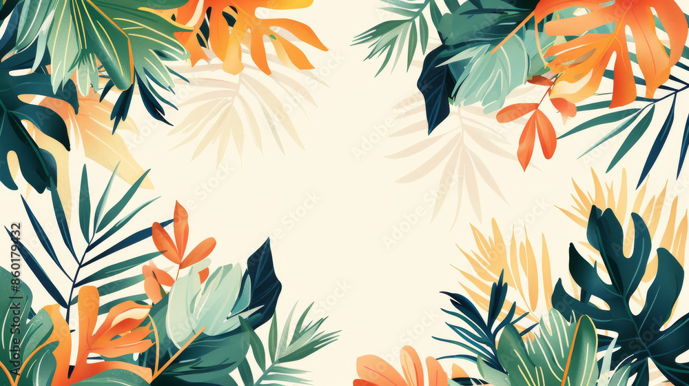 Summer Holiday Vector with Tropical Elements
Summer Holiday Vector with Tropical Elements