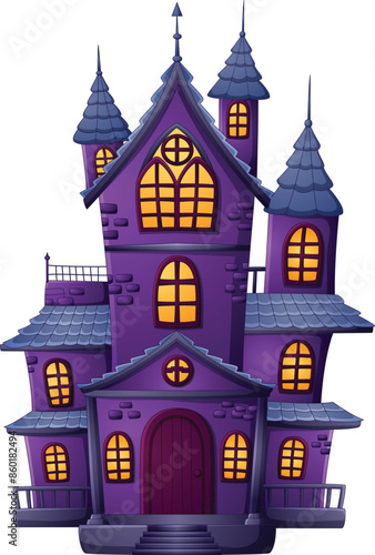 Illustration of cartoon spooky house 