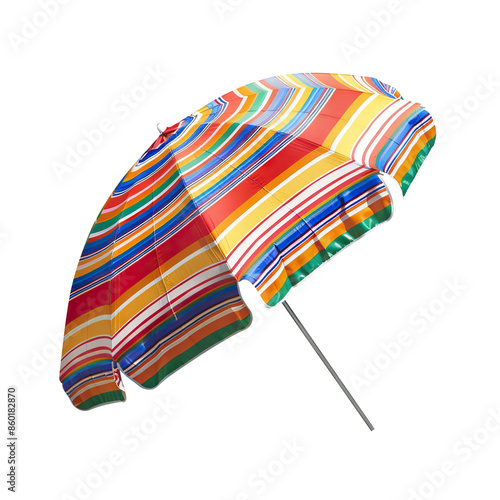 Striped beach umbrella cut out