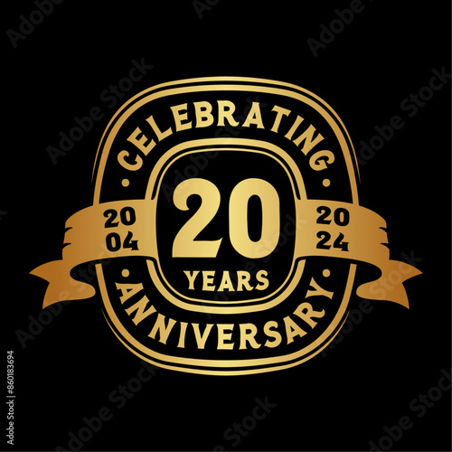 20th Anniversary Celebration Logo Design Template. 20th Anniversary Vector and Illustration.