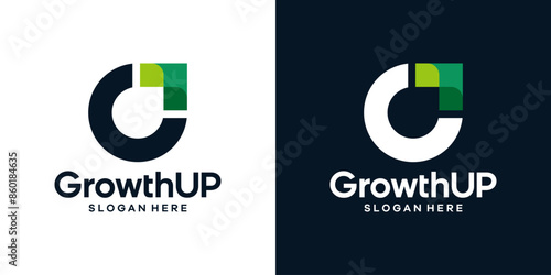 Modern growth logo design. Abstract arrow shapes graphic vector. Symbol, icon, creative.