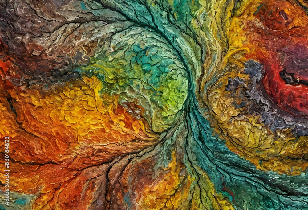 Abstraktes Gemälde mit natürlichen Farben wo in der Jahreszeit Herbst vorkommen, Kunst, ineinander fliessende Farben Abstraktes Gemälde mit natürlichen Farben wo in der Jahreszeit Herbst vorkommen, Kunst, ineinander fliessende Farben