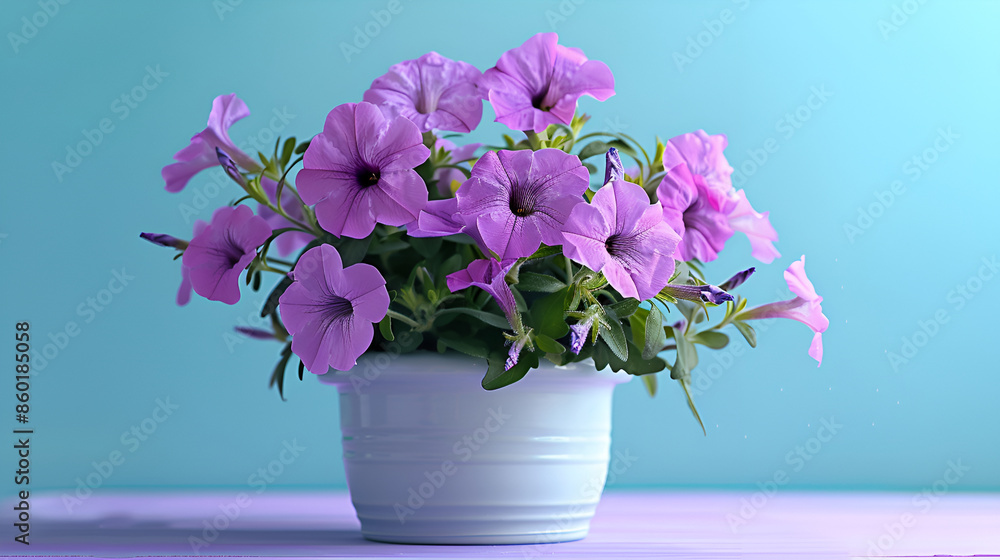 Naklejka premium Photo of beautiful Bougainvillea flower isolated on white background,Photo of Phlox flower in pot isolated on white background,Spring background illustration for the web site banner