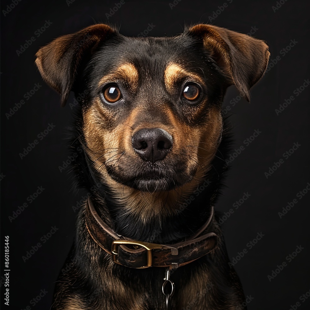a dog with a dog collar looking at the camera a dog with a dog collar looking at the camera