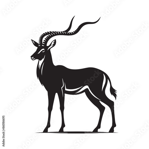 Modern antelope silhouette for versatile designs - mammal silhouette
