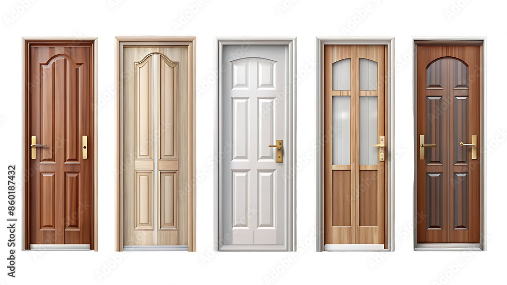Set Of Doors Isolated On Transparent Background, Variety of Door Styles, Collection Of Doors
Set Of Doors Isolated On Transparent Background, Variety of Door Styles, Collection Of Doors