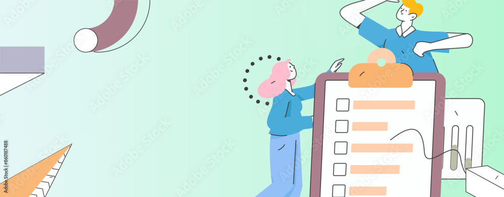 Flat vector illustration of business people operating work scene
Flat vector illustration of business people operating work scene