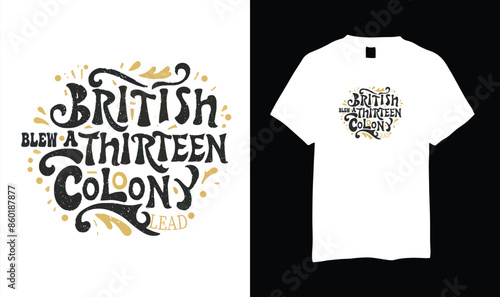 The british blew A thirteen colony Lead tshirt design, vector