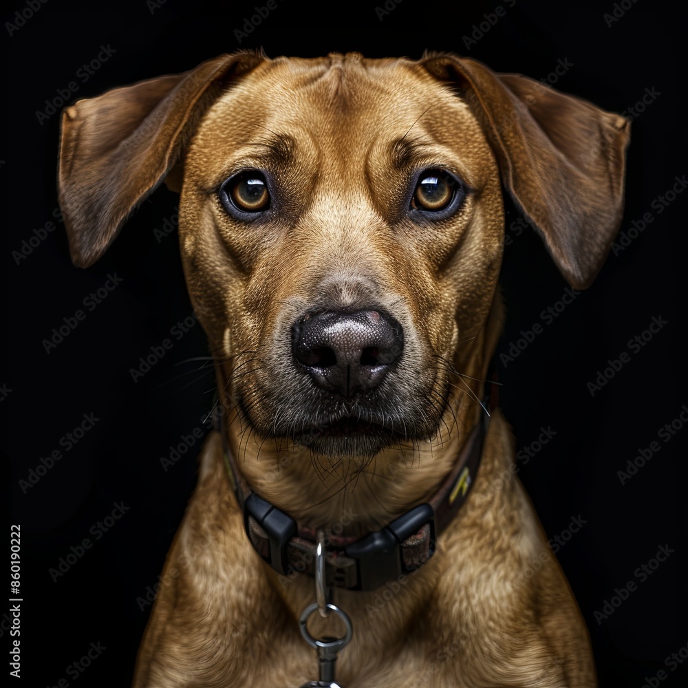 a dog with a dog collar looking at the camera a dog with a dog collar looking at the camera