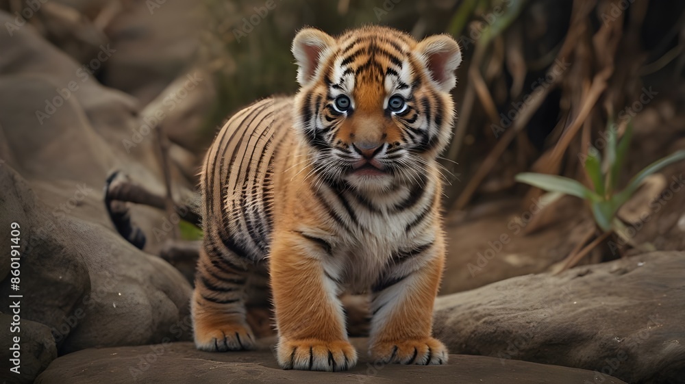 Obraz premium Tiger cub at the zoo