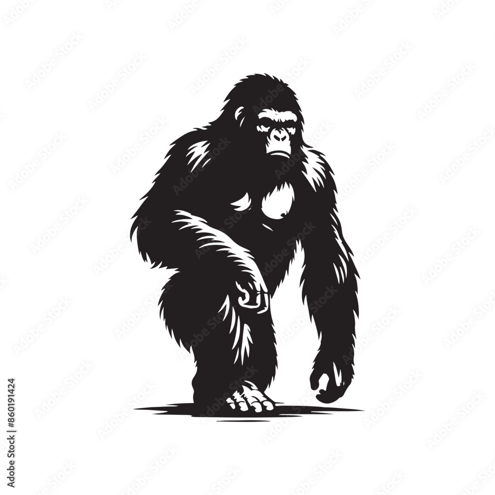 Obraz premium Elegant ape silhouette for any purpose - wildlife silhouette 