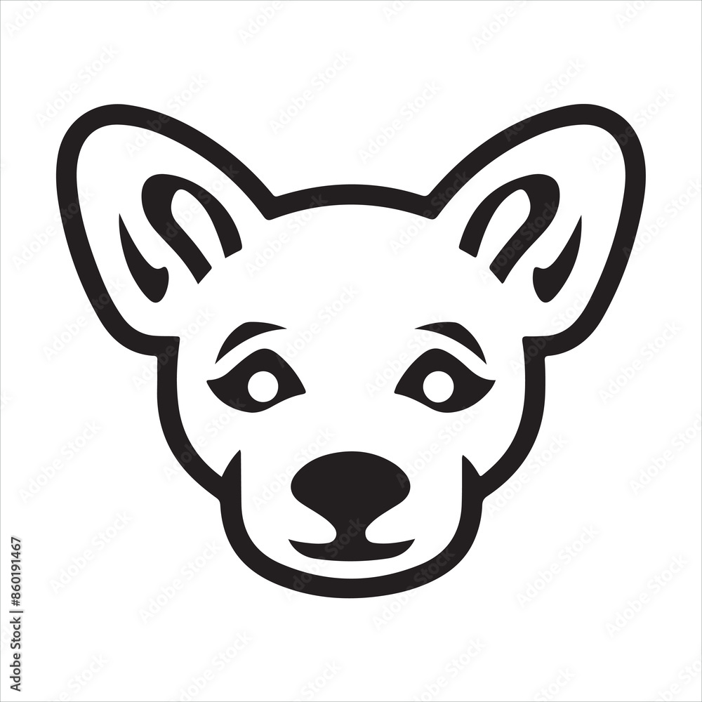 dog face single Line Icon Vector Design outline.
