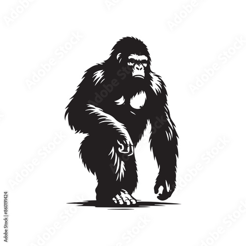 Elegant ape silhouette for any purpose - wildlife silhouette 