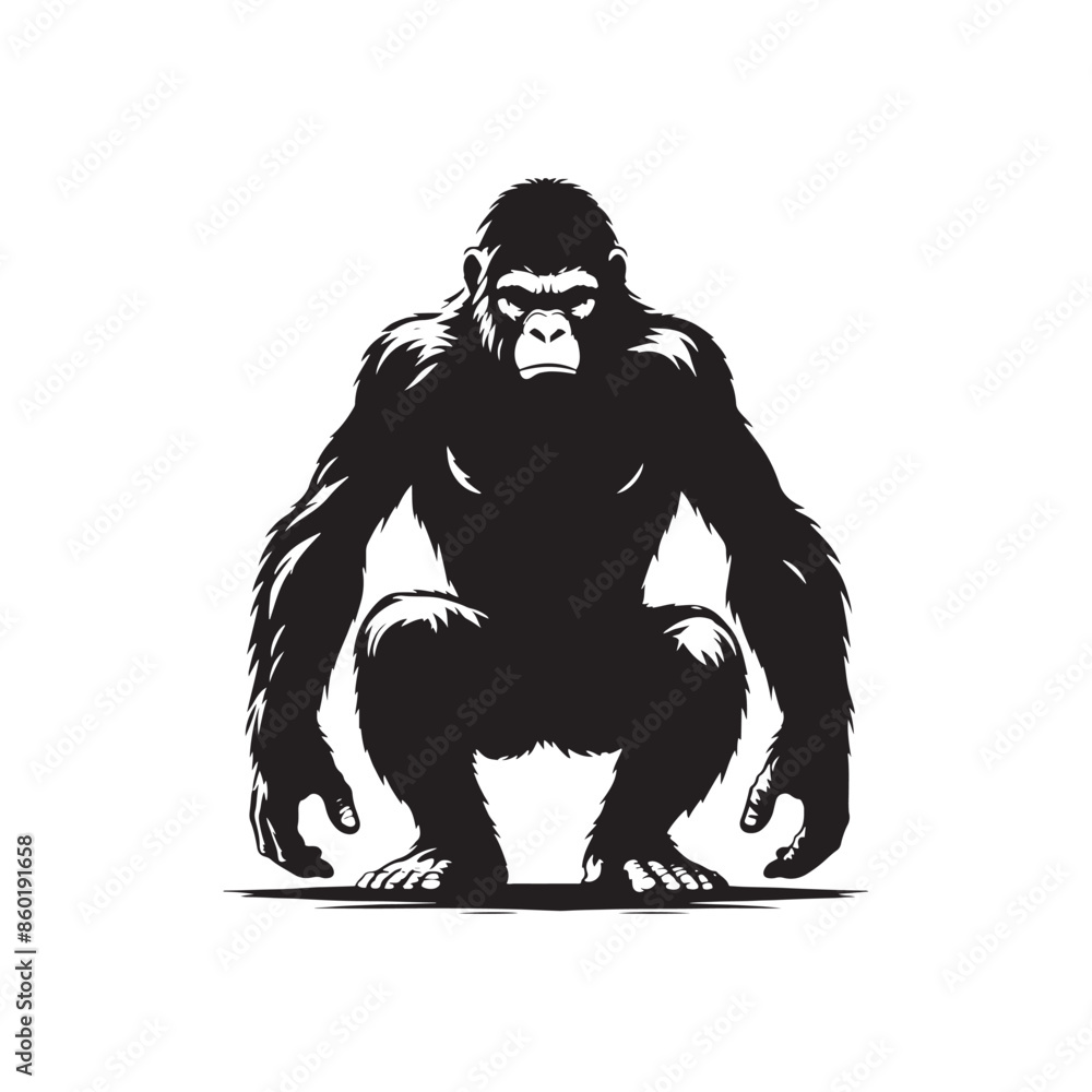Clean and simple ape silhouette for art - wildlife silhouette
Clean and simple ape silhouette for art - wildlife silhouette