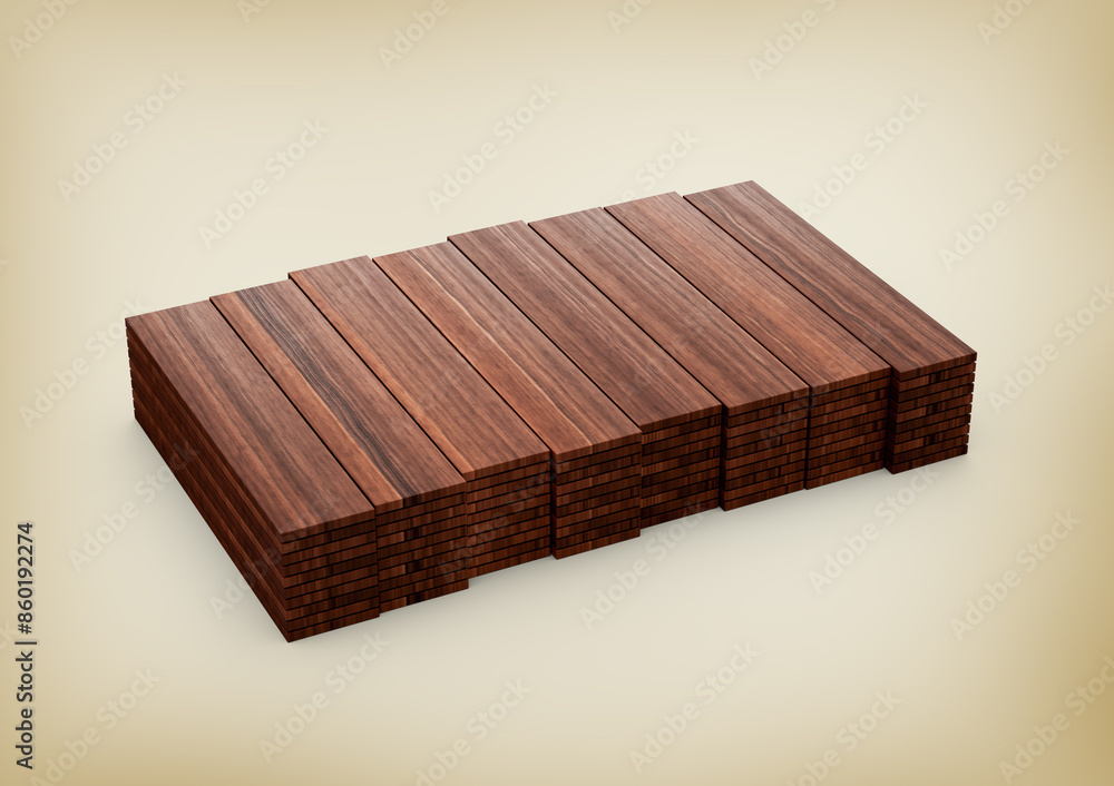 Stack Of High Quality Seamless Realistic Brown Wooden Planks 3D Illustration Stack Of High Quality Seamless Realistic Brown Wooden Planks 3D Illustration