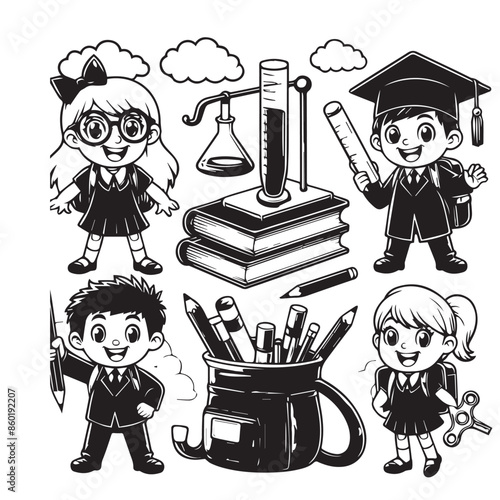 Back to school Silhouette 