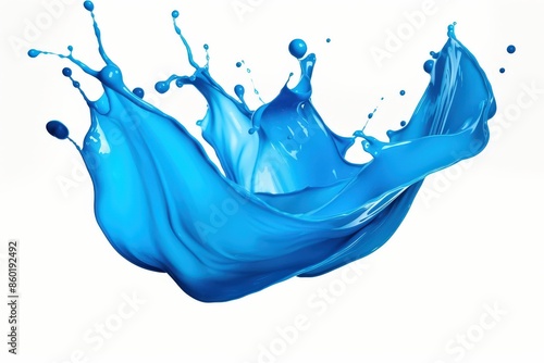 Blue Liquid Splash on White Background © Planetz
