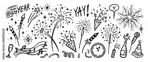 Hand drawn doodle vector set. Collection of cute hand drawn doodle.