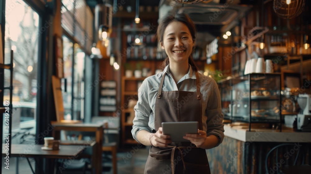 The barista in a cafe.