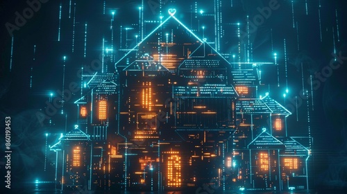 digital matrix shaped in the form of a house © Rashid