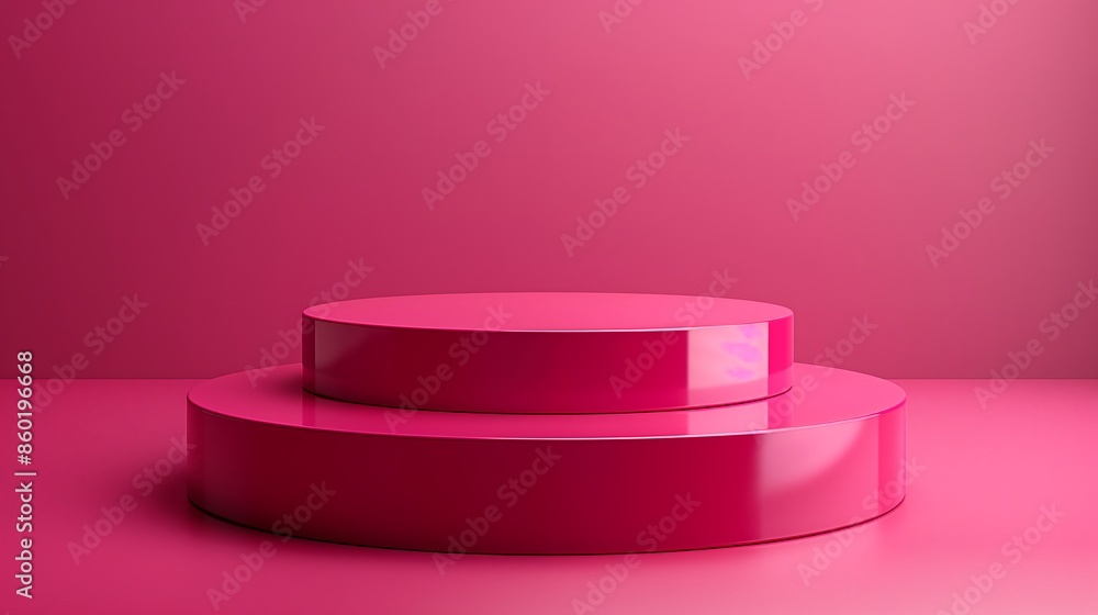 Abstract red background with an empty podium for a product presentation. Abstract red background with an empty podium for a product presentation.