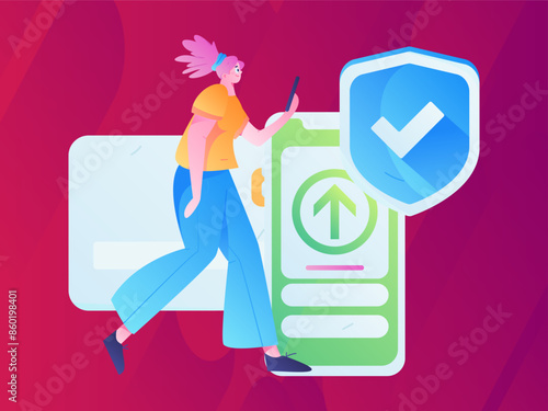 Internet financial management investment flat vector concept operation hand drawn illustration
