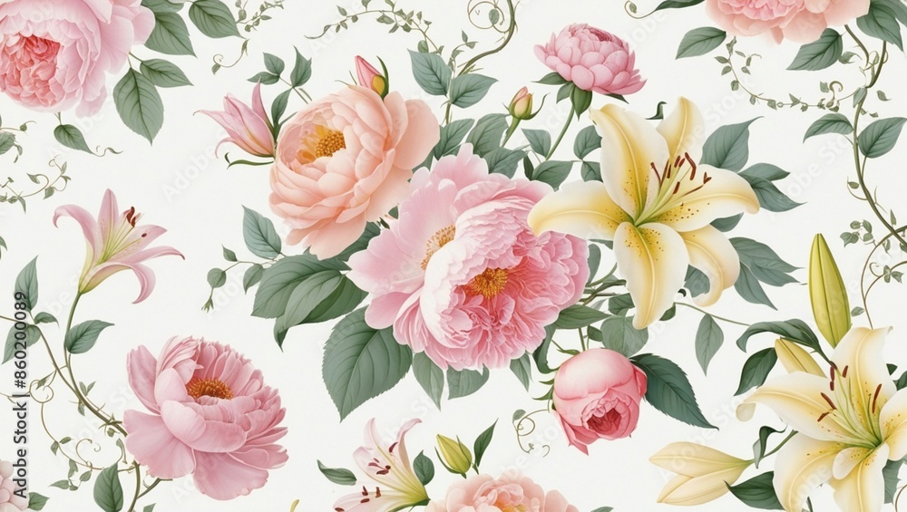 Elegant floral pattern illustration art. Elegant floral pattern illustration art.
