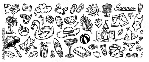 Hand drawn doodle vector set. Collection of cute hand drawn doodle.