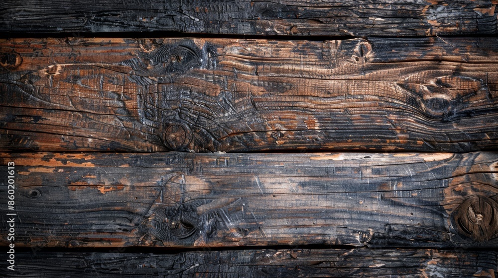 Dark, rustic wooden planks background with knots and weathered texture. Perfect for creating vintage, rustic, or natural designs. Dark, rustic wooden planks background with knots and weathered texture. Perfect for creating vintage, rustic, or natural designs.